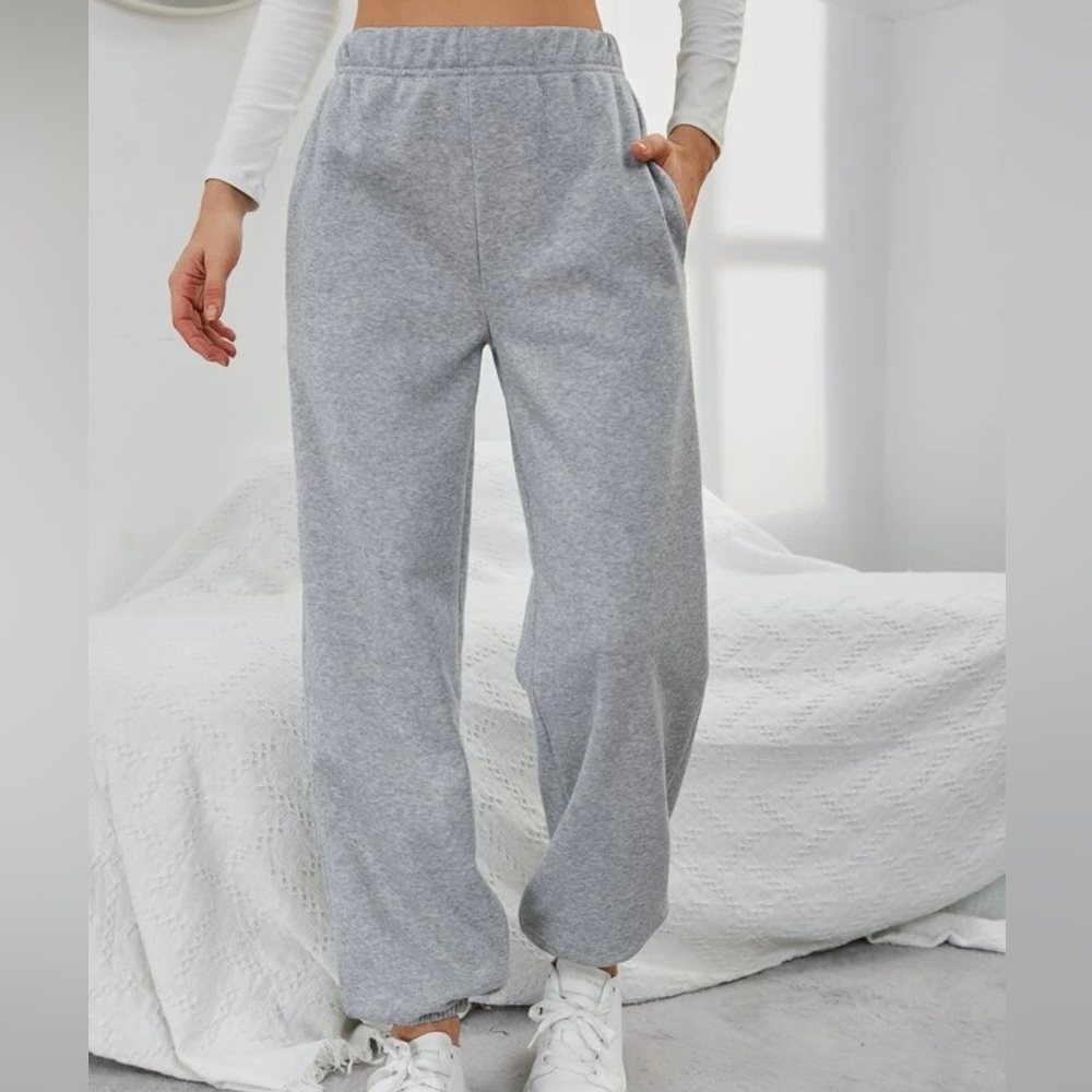 Elastic Waist Sweatpants with Pockets